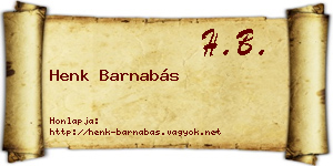 Henk Barnabás névjegykártya